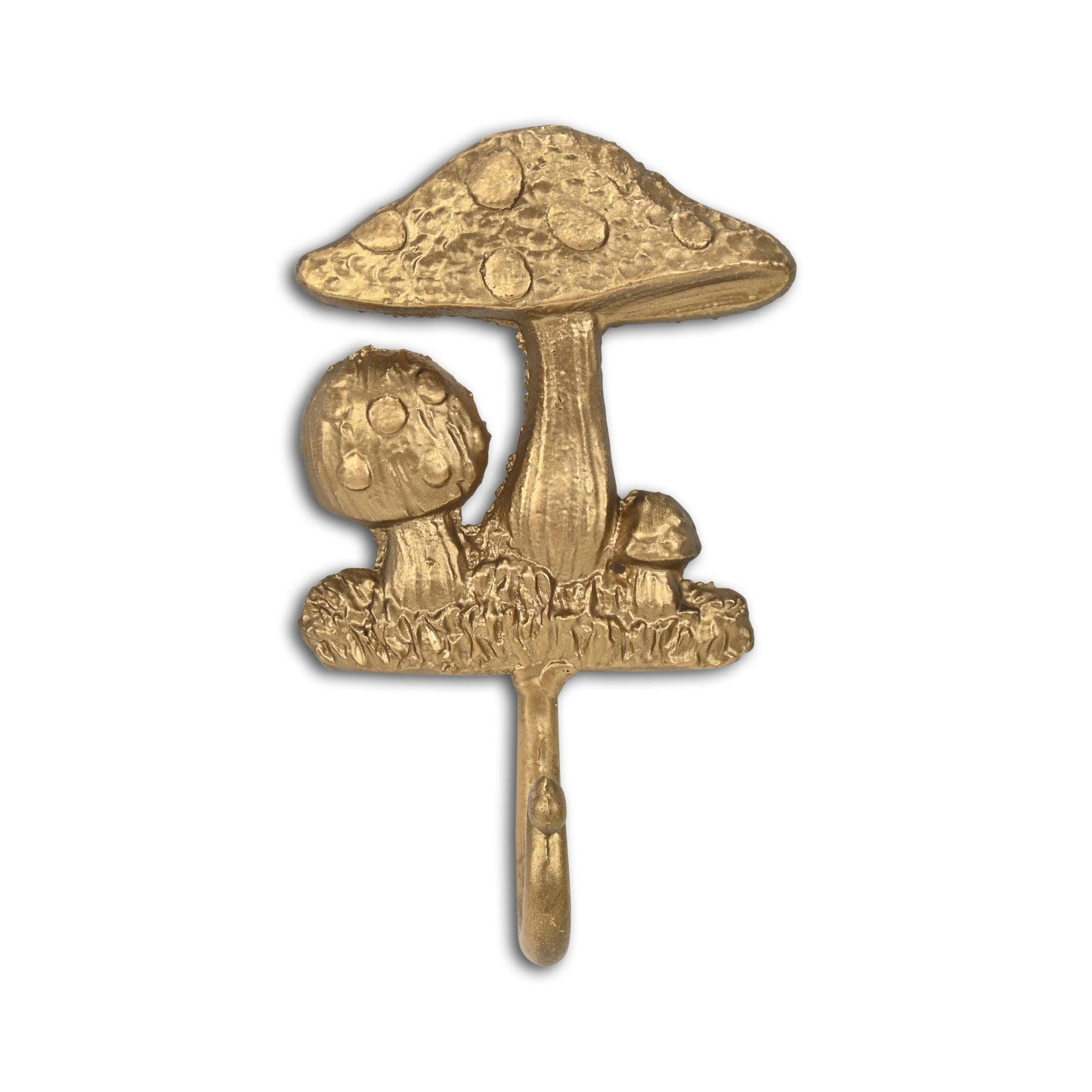 4" Gold Cast Iron Mushroom Wall Hook-1