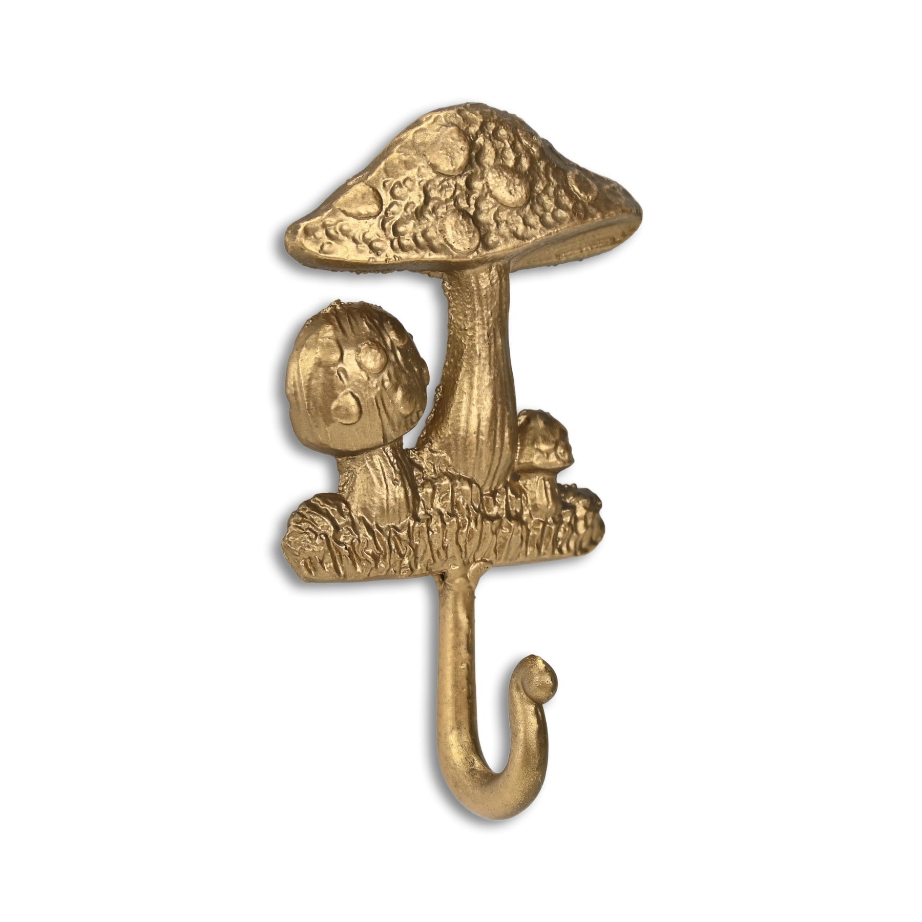 4" Gold Cast Iron Mushroom Wall Hook-2