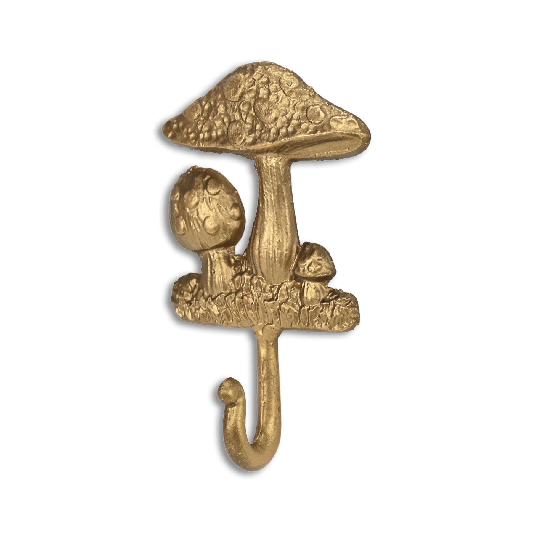 4" Gold Cast Iron Mushroom Wall Hook-3