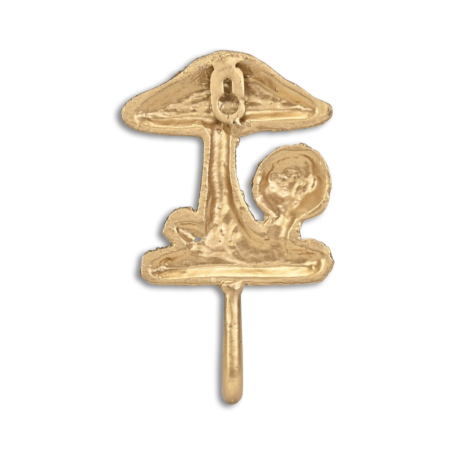 4" Gold Cast Iron Mushroom Wall Hook-4