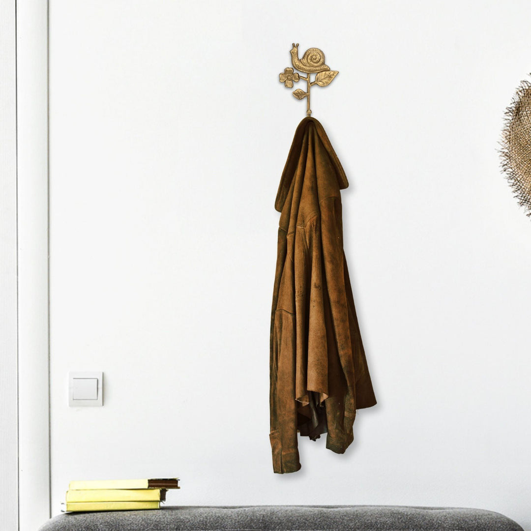 5" Gold Cast Iron Snail Wall Hook-5