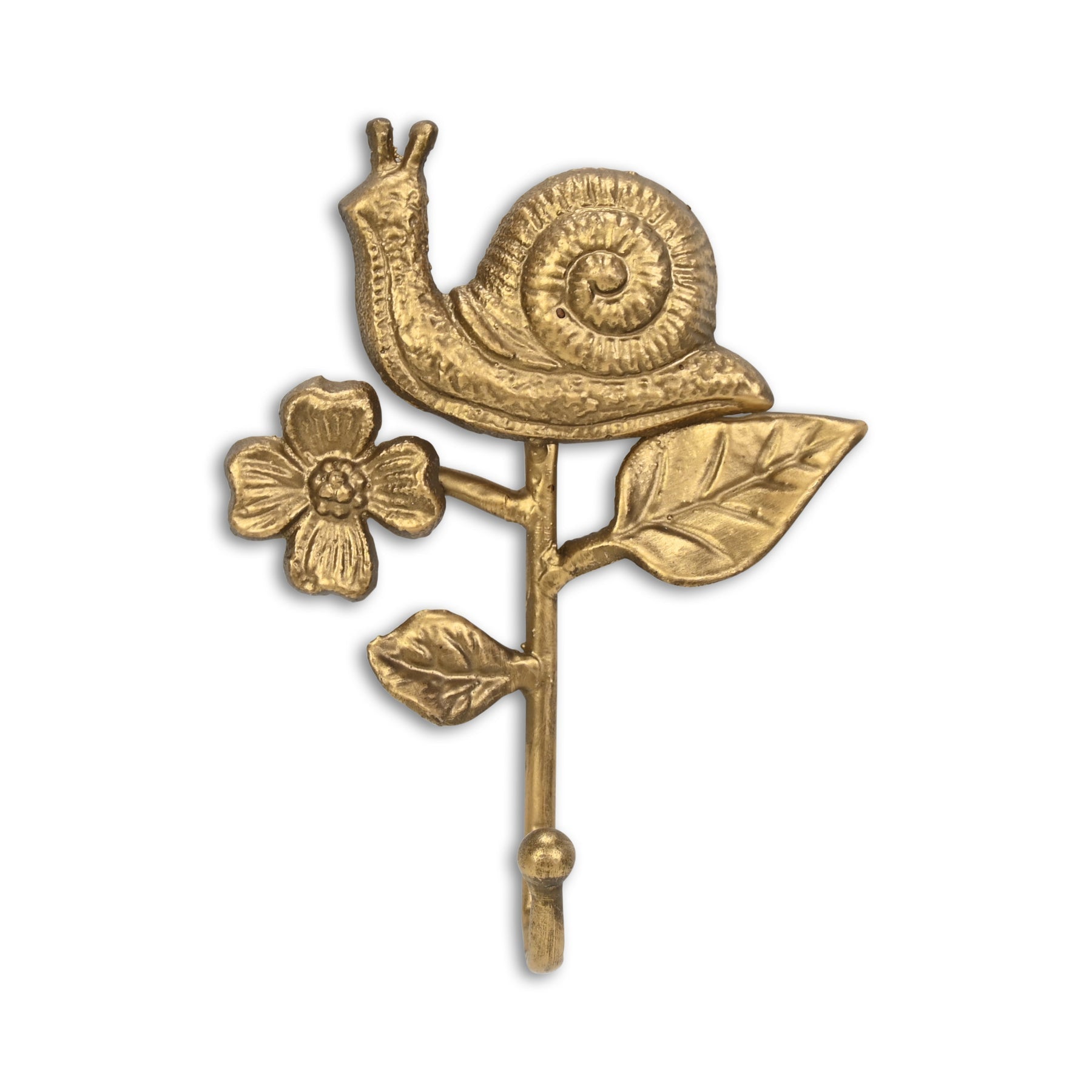 5" Gold Cast Iron Snail Wall Hook-3