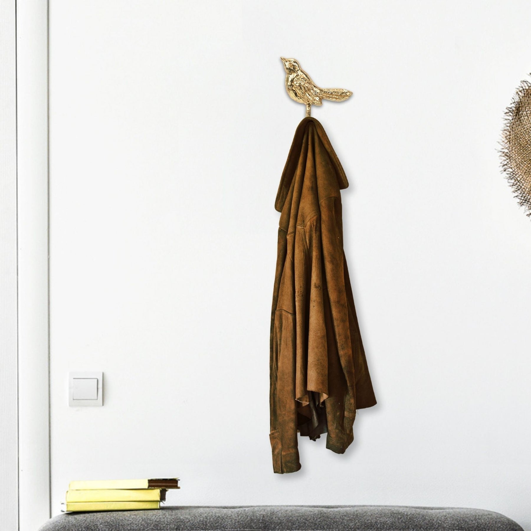 5" Gold Cast Iron Bird Wall Hook-5