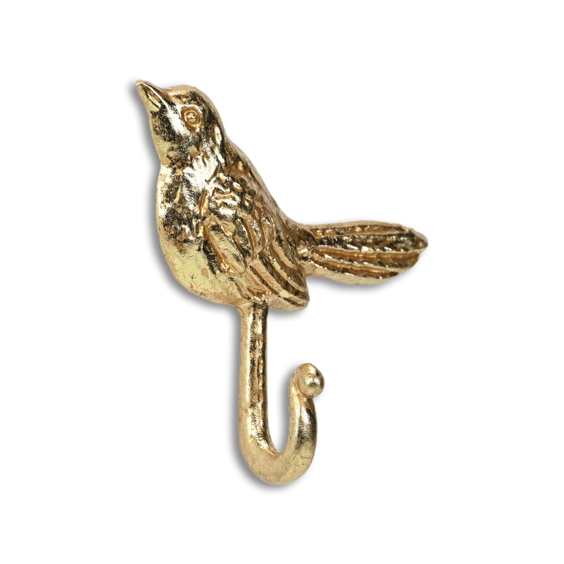 5" Gold Cast Iron Bird Wall Hook-2