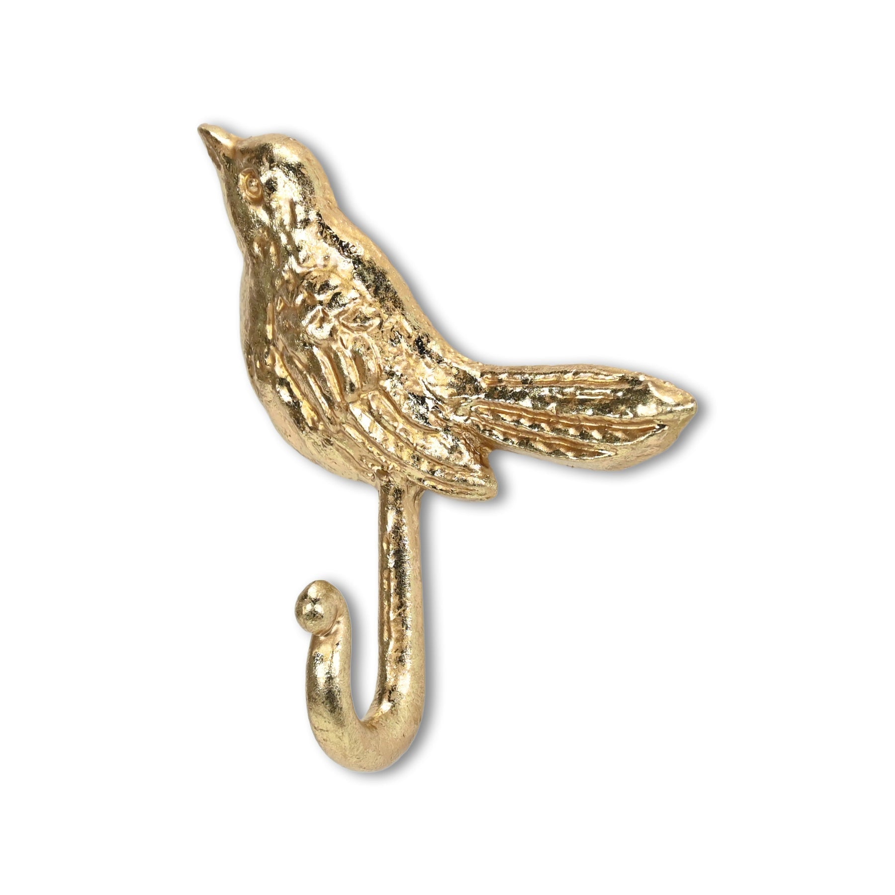 5" Gold Cast Iron Bird Wall Hook-3
