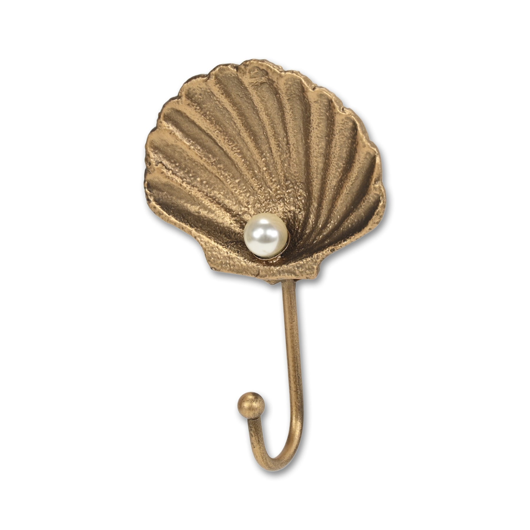4" Gold Cast Iron Seashell Wall Hook-3