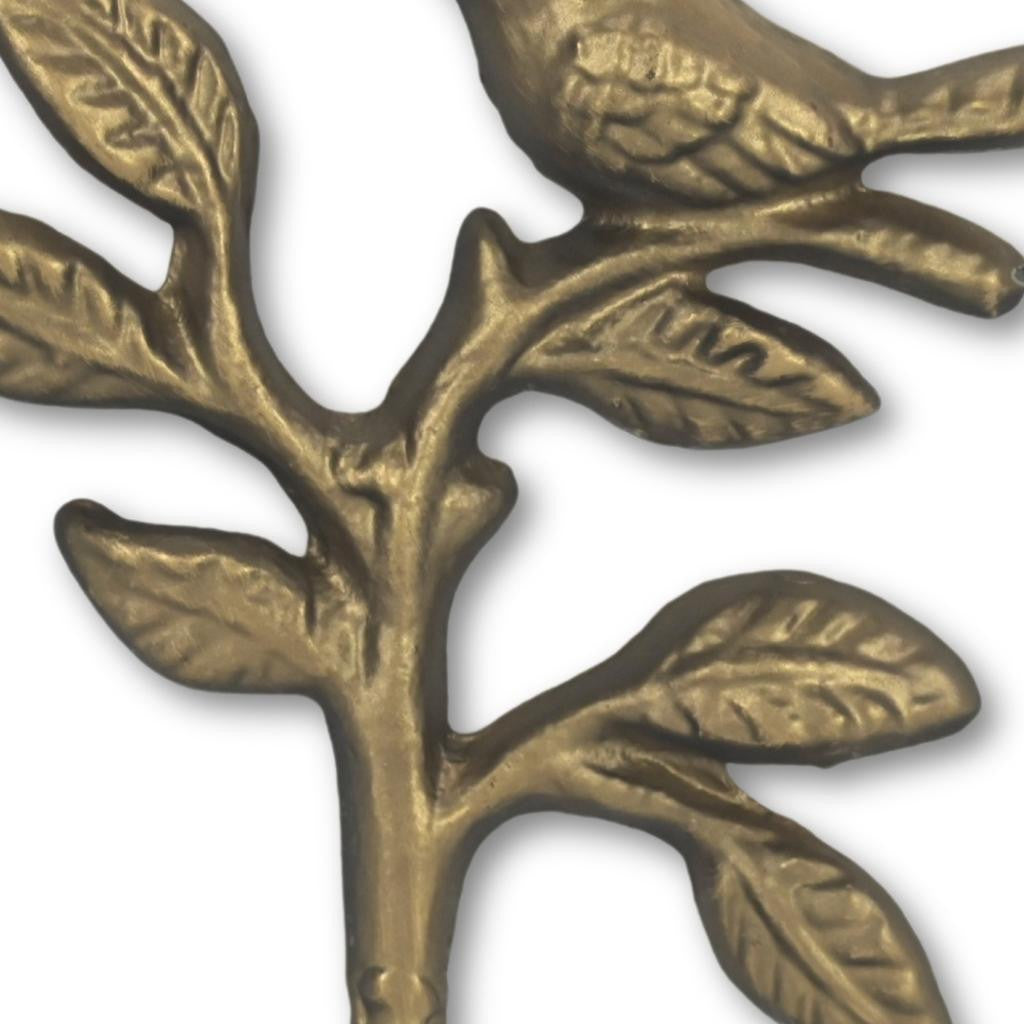 5" Antiqued Gold Cast Iron Bird Wall Hook-5