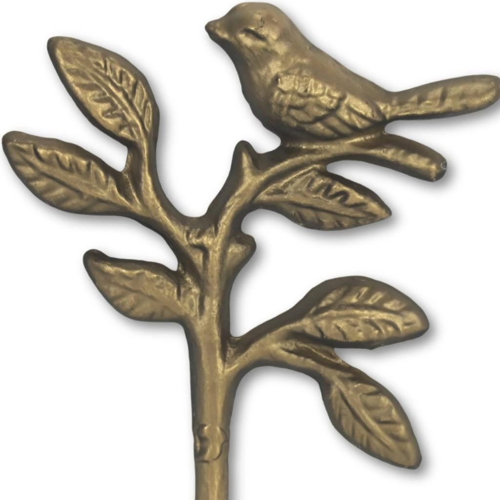 5" Antiqued Gold Cast Iron Bird Wall Hook-6