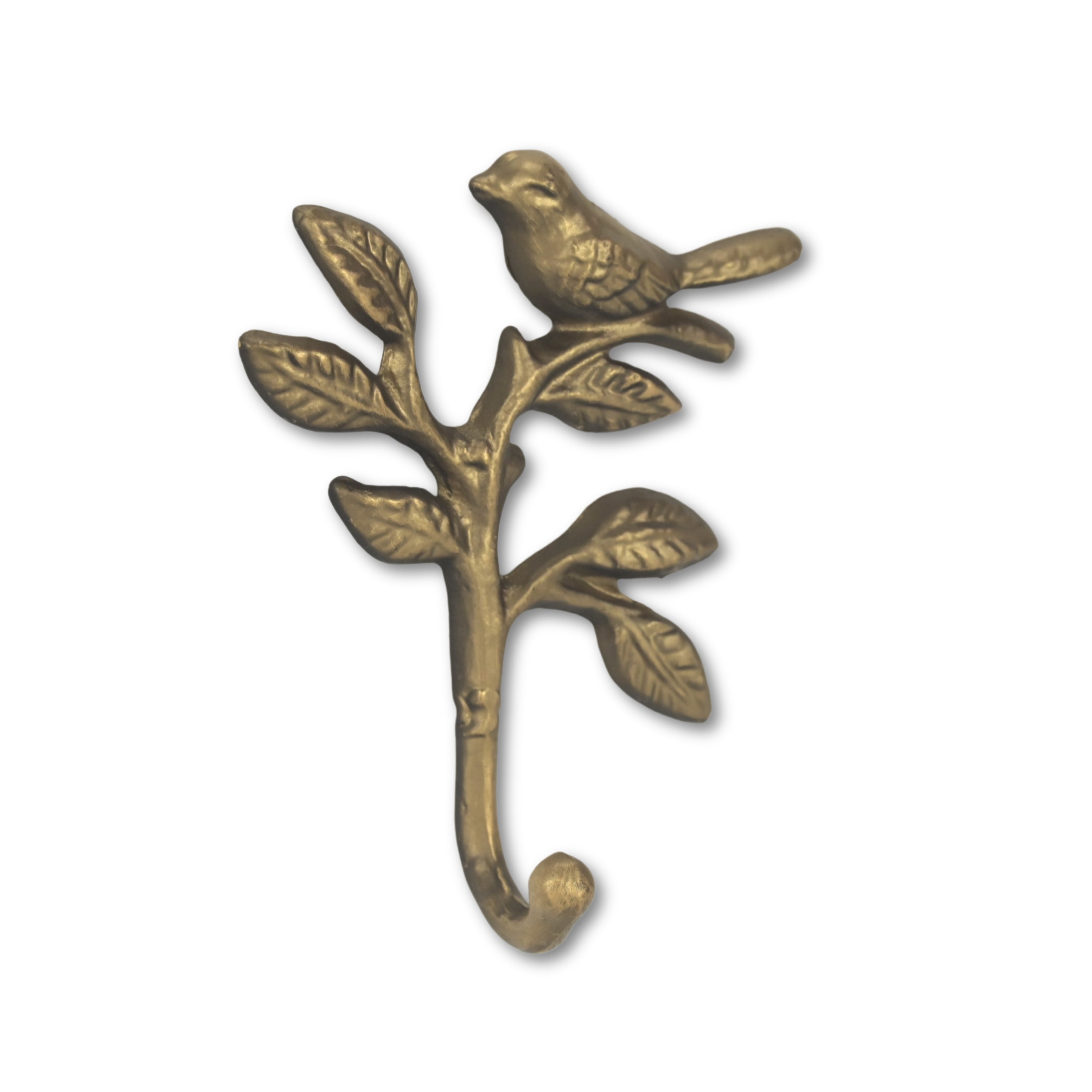5" Antiqued Gold Cast Iron Bird Wall Hook-4