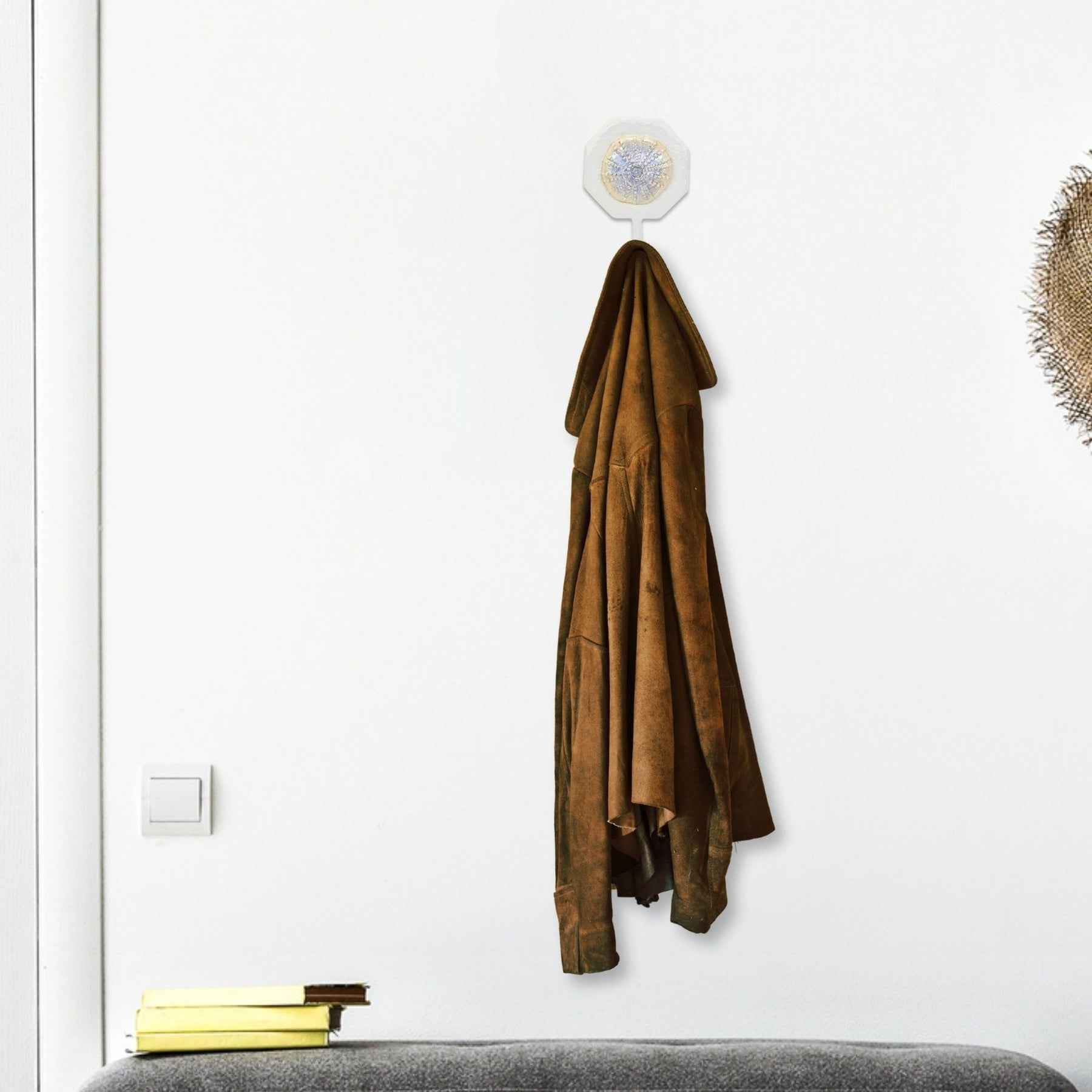 4" Pearl And White Cast Iron Sand Dollar Wall Hook-6