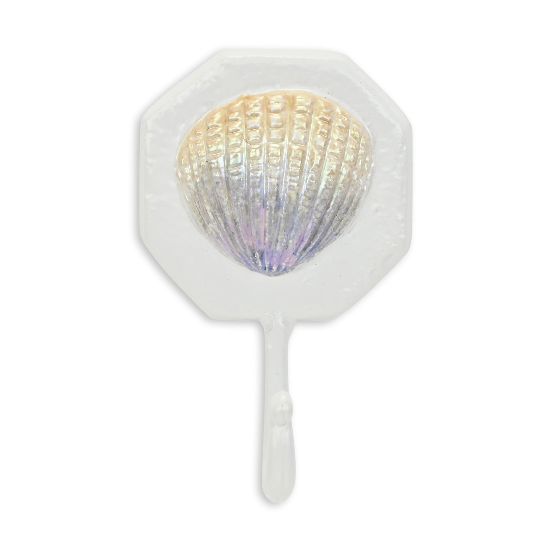 4" Cream And Pearl Cast Iron Seashell Wall Hook-1