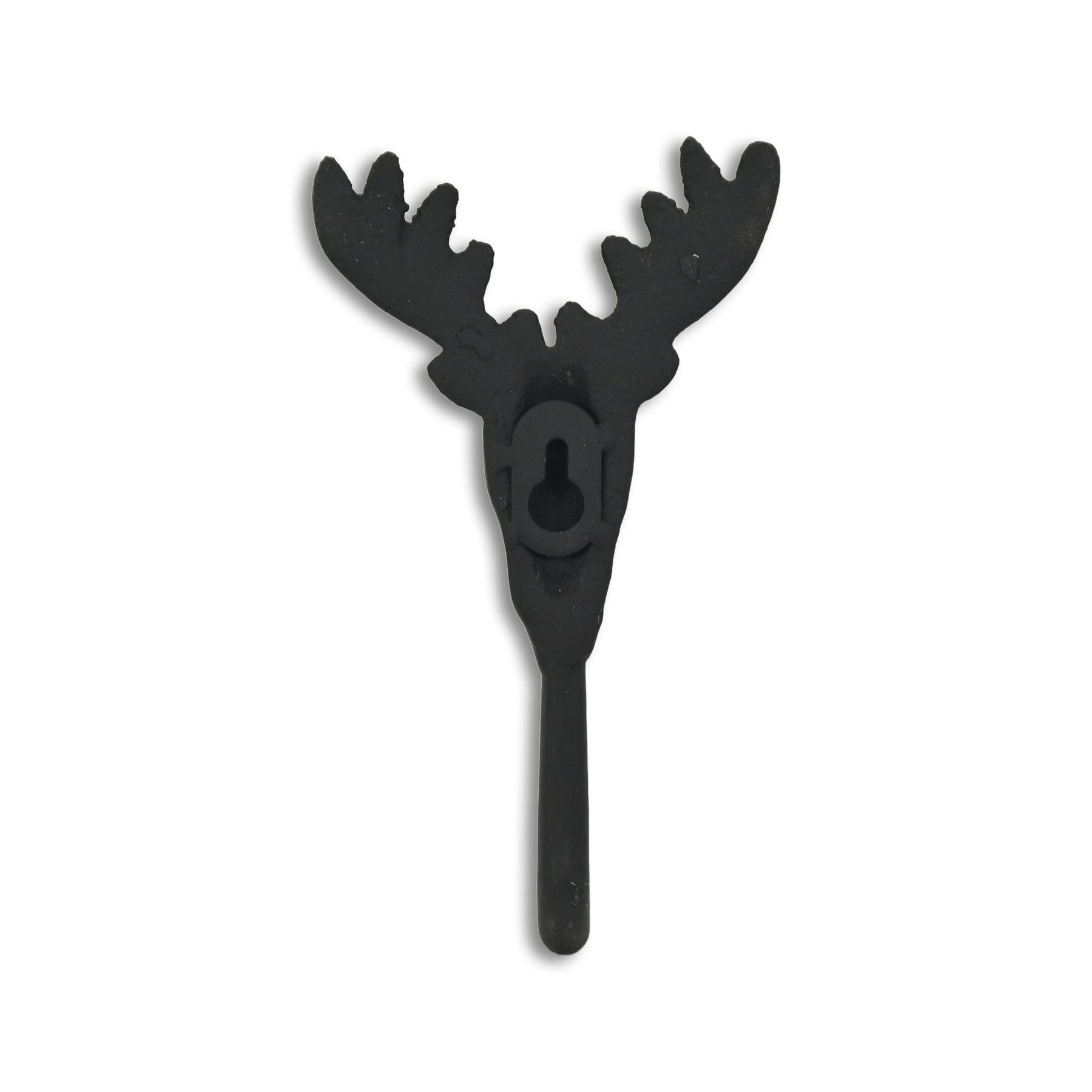 3" Black Cast Iron Deer Stag Wall Hook-4