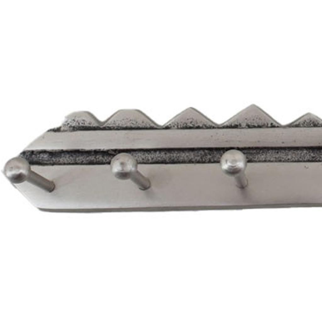 16" Silver Five Hook Wall Mount Key Shaped Coat Rack-4