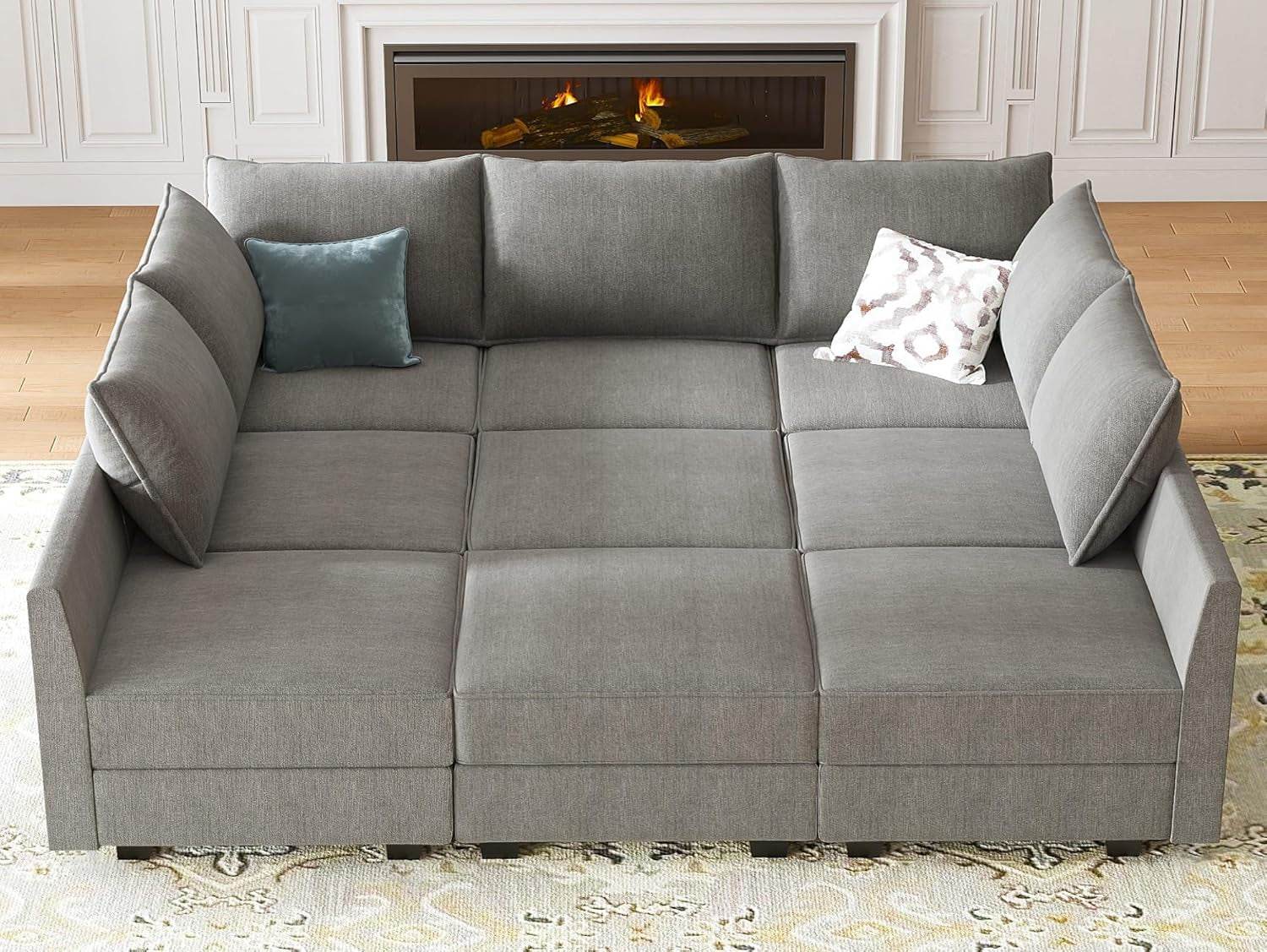 Modular Sectional Sofa with Storage in Gray - Metromarketstore