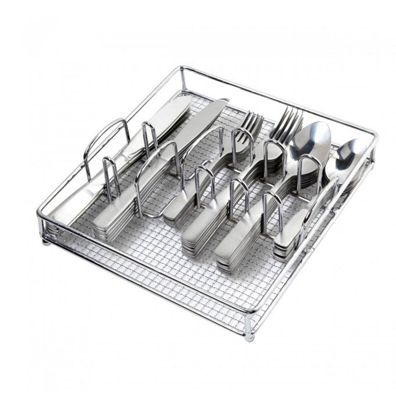 Gibson Home Abbeville 61 Piece Stainless Steel Flatware Set with Wire Caddy - Metromarketstore