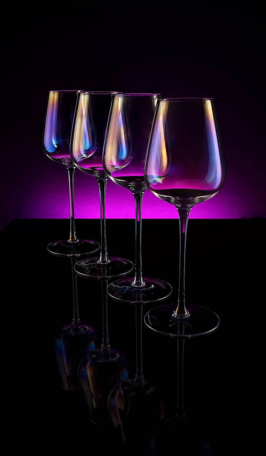 Iridescent Luster Large Radiance Wine Glasses - White Pearl Whimsy and Nostalgia Large Red Wine or White Wine Glass In An Elegant Gift Box - Metromarketstore