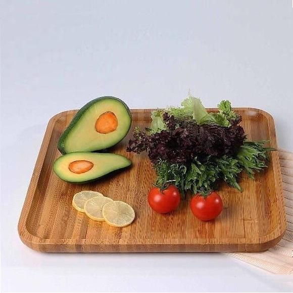 Bamboo Square Plate 11" inch X 11" inch |For Appetizers / Barbecue / Steak - Metromarketstore