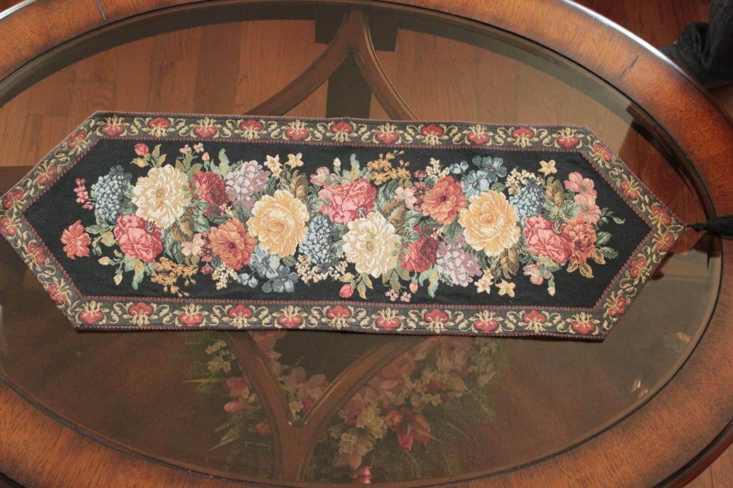 Tache Country Rustic Floral Midnight Awakening Table Runner - Metromarketstore