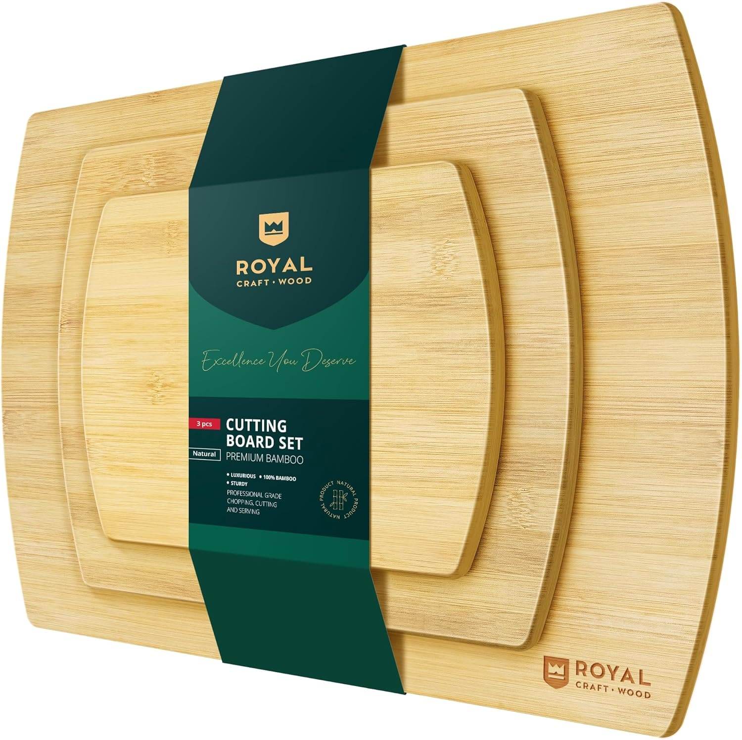 Slim Cutting Board Set of 3, Bamboo - Metromarketstore