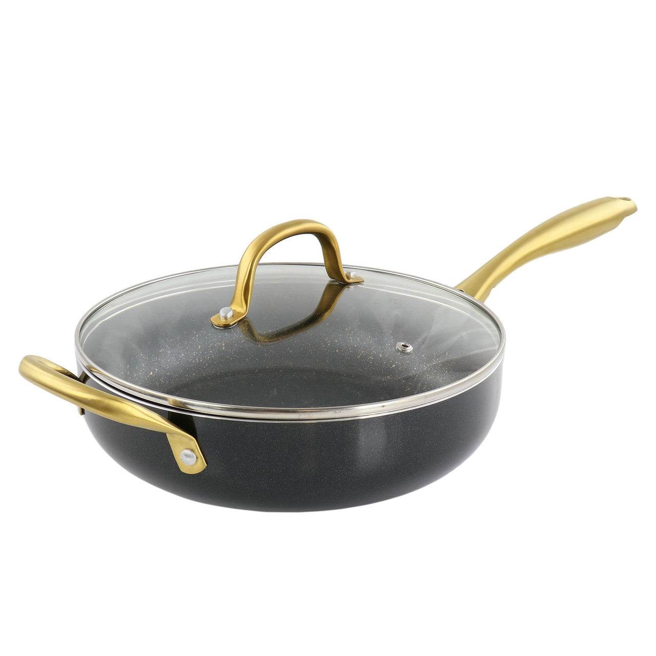Gibson Home Ellsworth 3.5 Quart Aluminum Nonstick Saute Pan With Lid-0