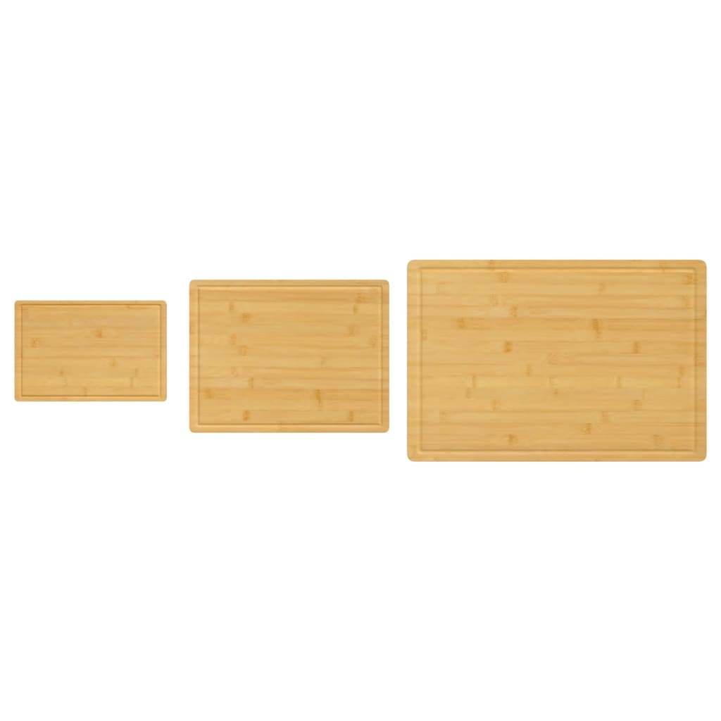 vidaXL 3 Piece Chopping Board Set Bamboo - Metromarketstore