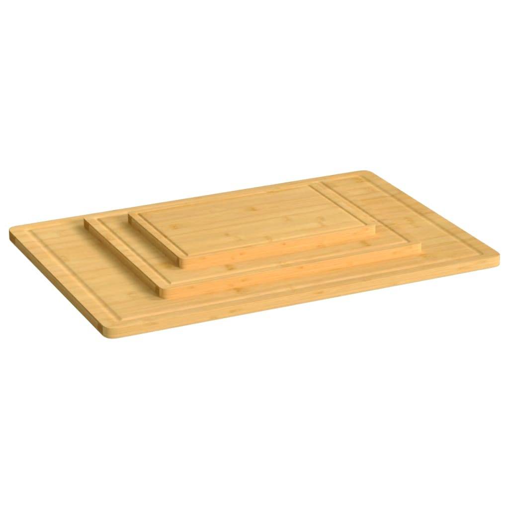 vidaXL 3 Piece Chopping Board Set Bamboo - Metromarketstore