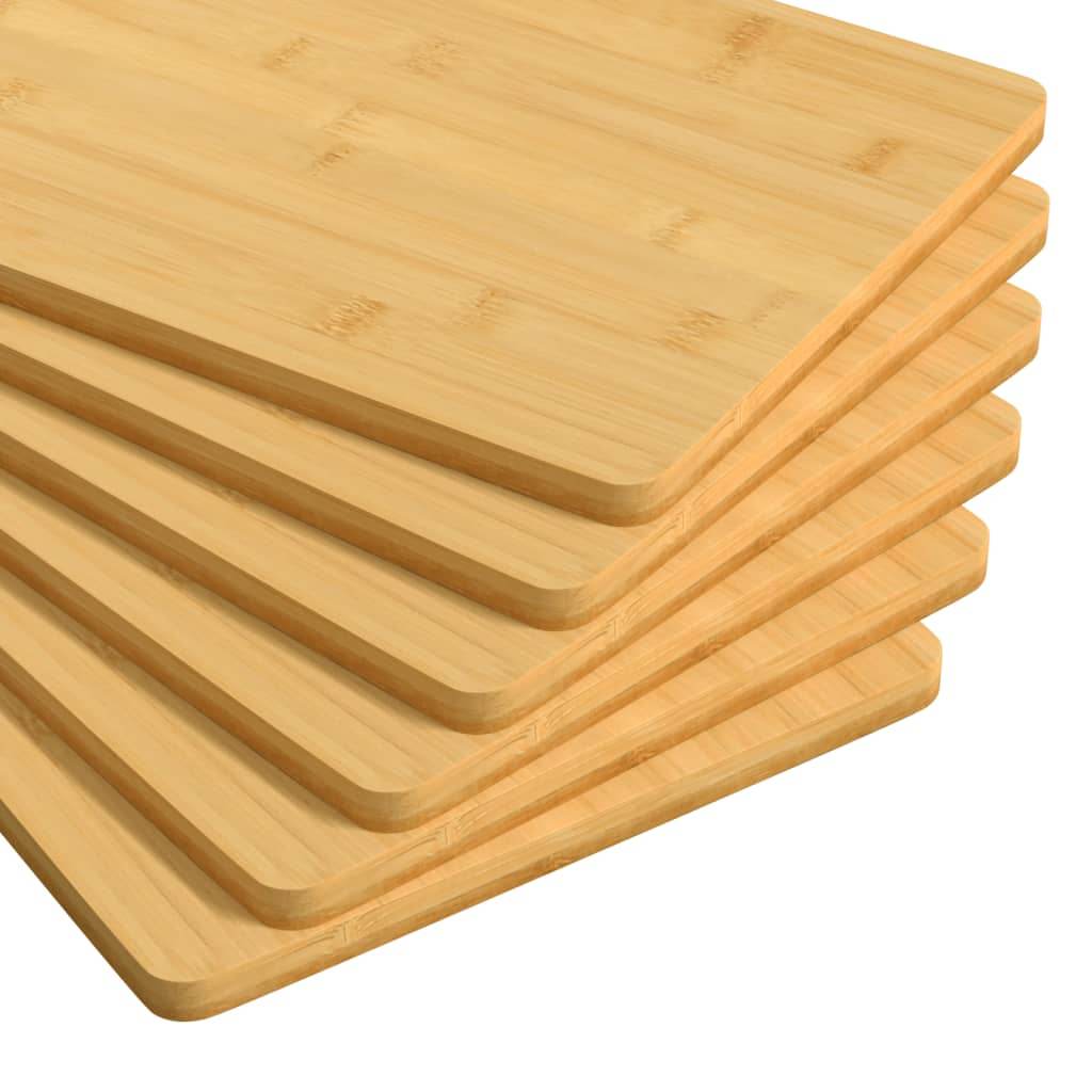 vidaXL Plate 6 Pcs Rectangular Breakfast Serving Plate for Kitchen Bamboo - Metromarketstore