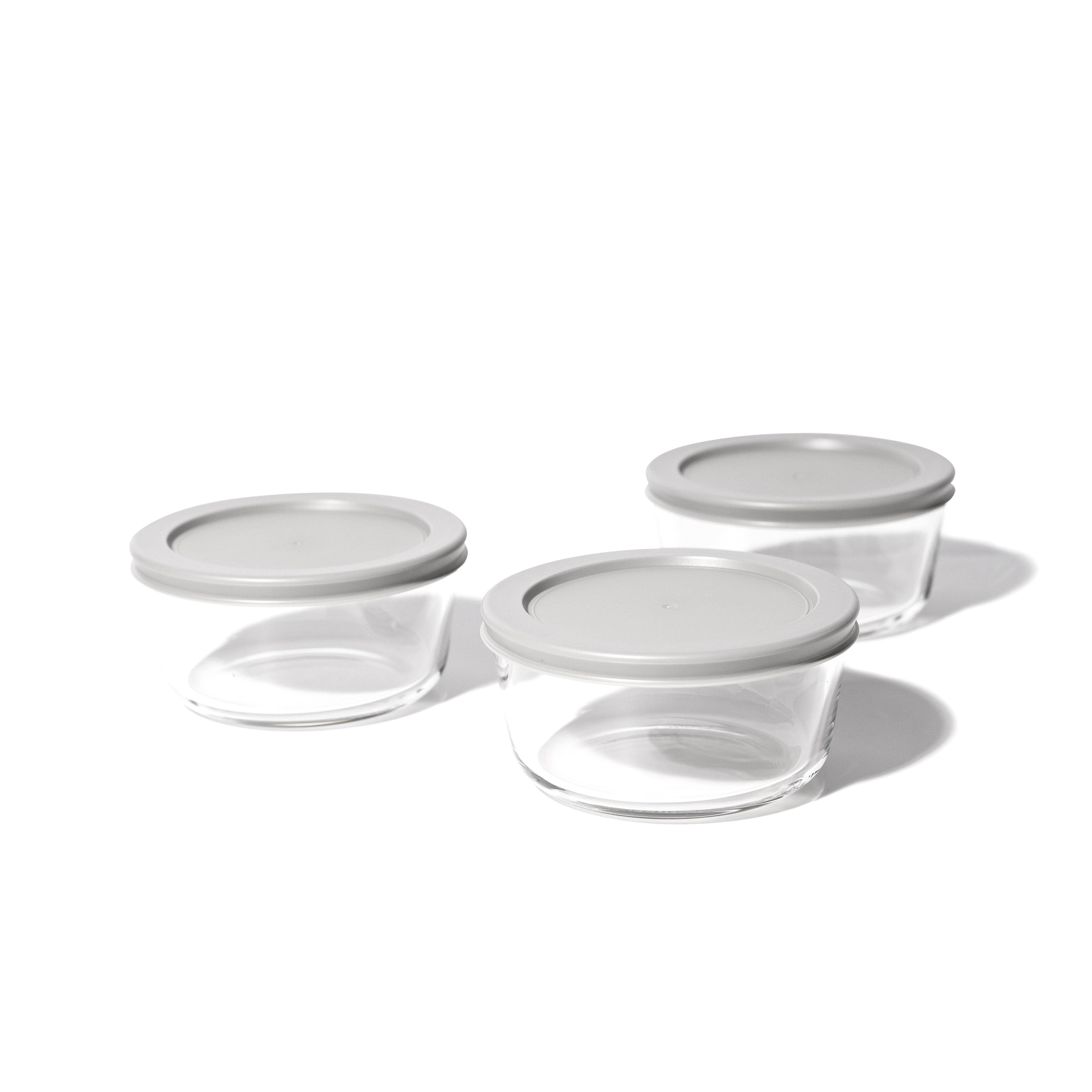 Glass Food Storage Containers - 6 Piece 2 Cup Set (3 Containers + 3 Lids) - Metromarketstore