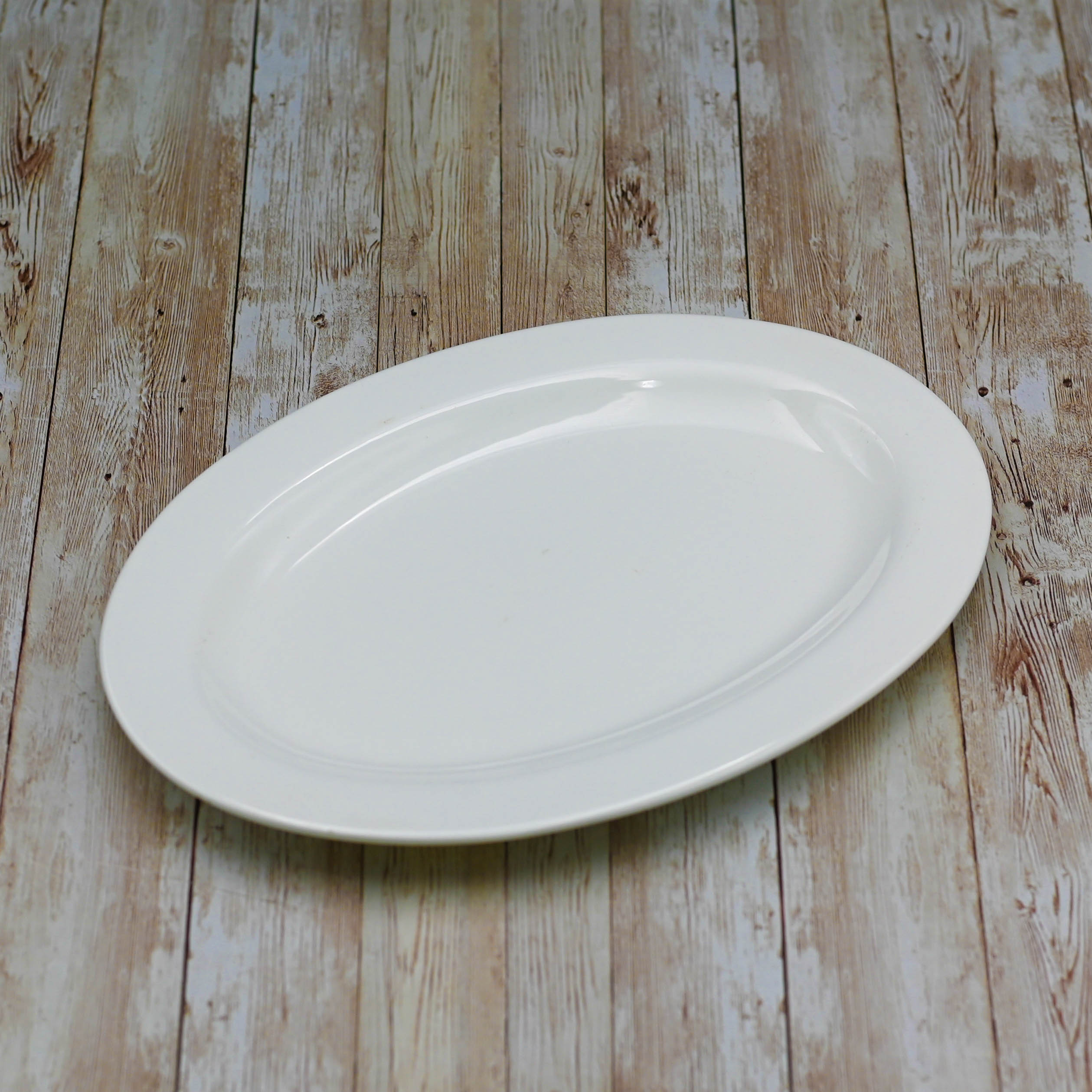 Professional Rolled Rim White Oval Plate / Platter 16" inch | - Metromarketstore