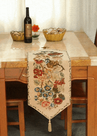 Tache Colorful Floral Country Rustic Morning Meadow Woven Table Runner - Metromarketstore