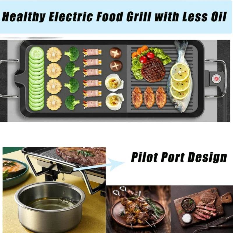 1500W Outdoor Indoor Griddle Large Barbecue Hot Plate - Metromarketstore