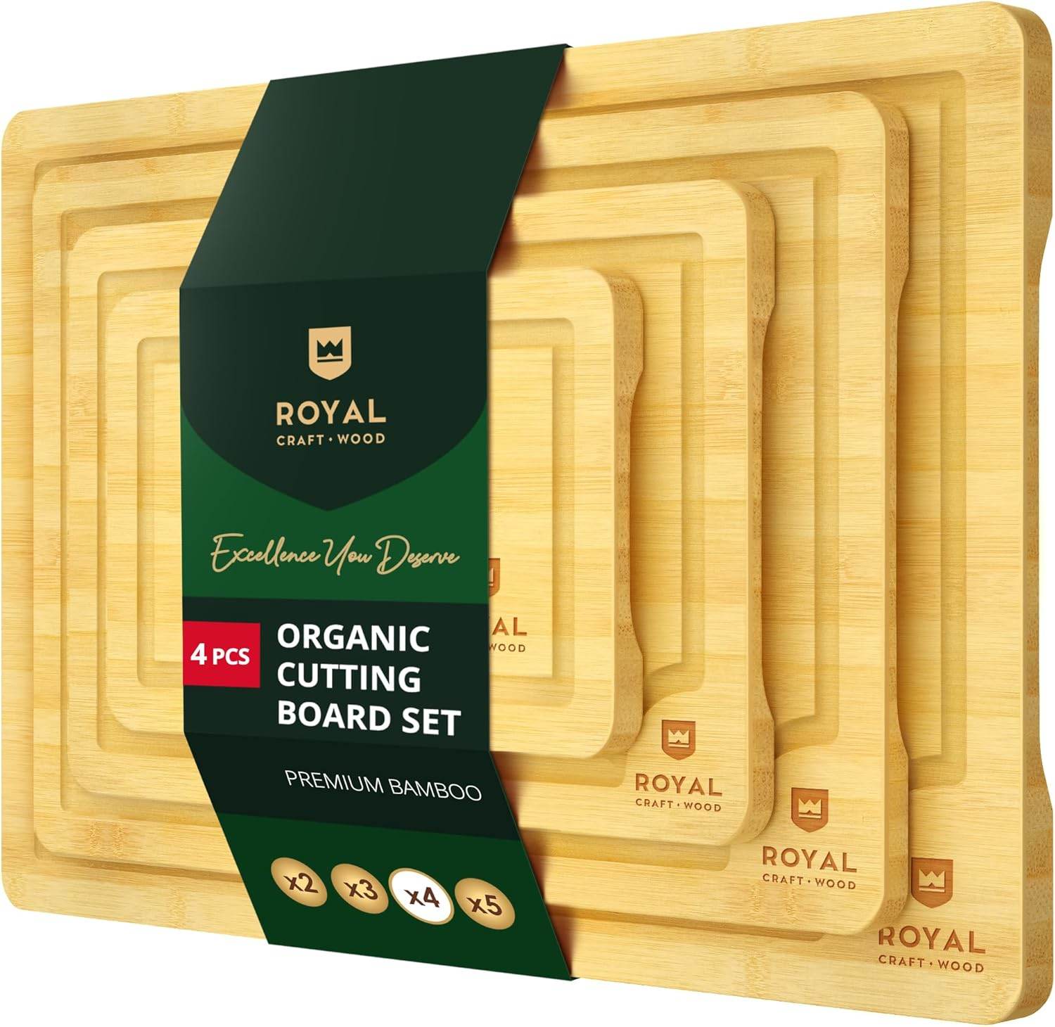 Cutting Board Set of 4, Bamboo - Metromarketstore