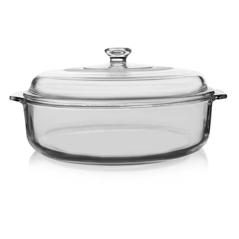 3-Quart Glass Bakeware Casserole Dish Dutch Oven with Oven-Safe Glass Lid - Metromarketstore
