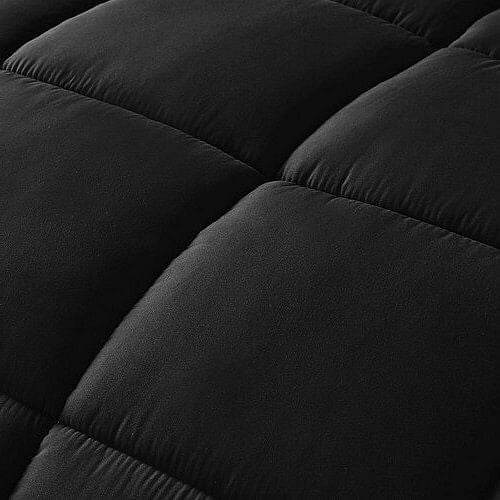 King Size Reversible Microfiber Down Alternative Comforter Set in Black - Metromarketstore