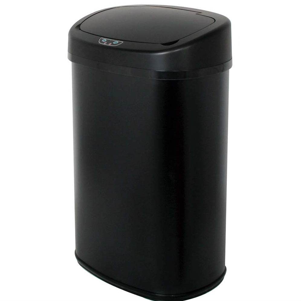 Black 13-Gallon Kitchen Trash Can with Touch Free Motion Sensor Lid - Metromarketstore