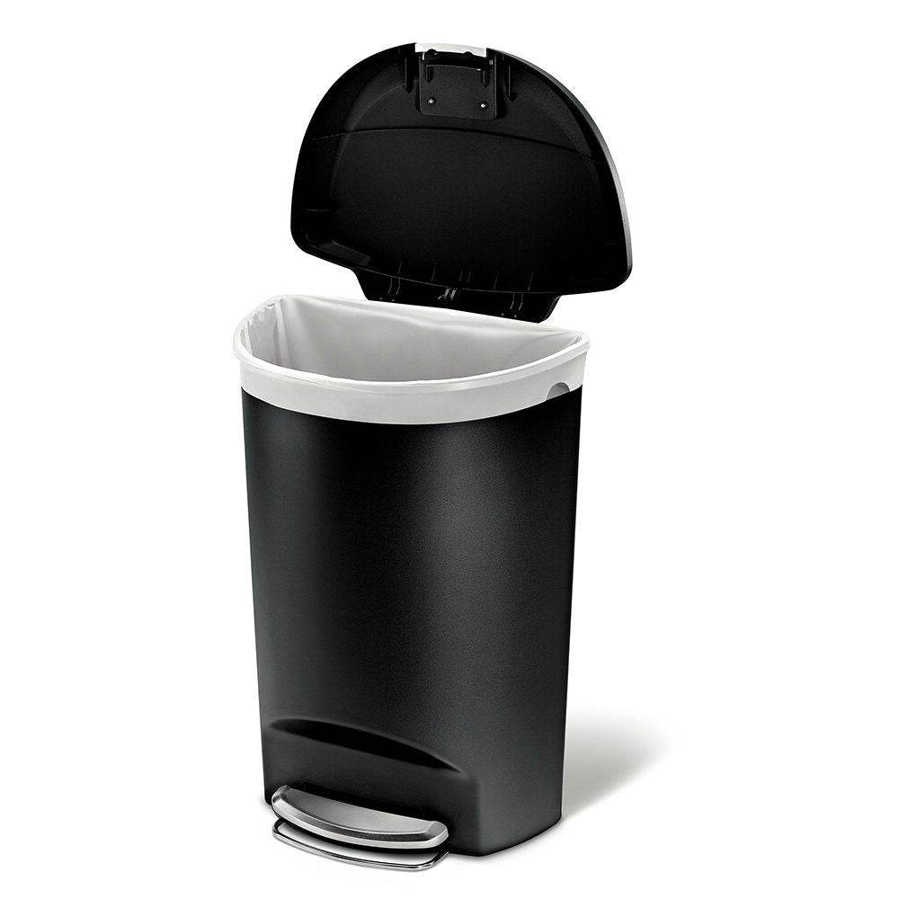Black 13-Gallon Kitchen Trash Can with Foot Pedal Step Lid - Metromarketstore