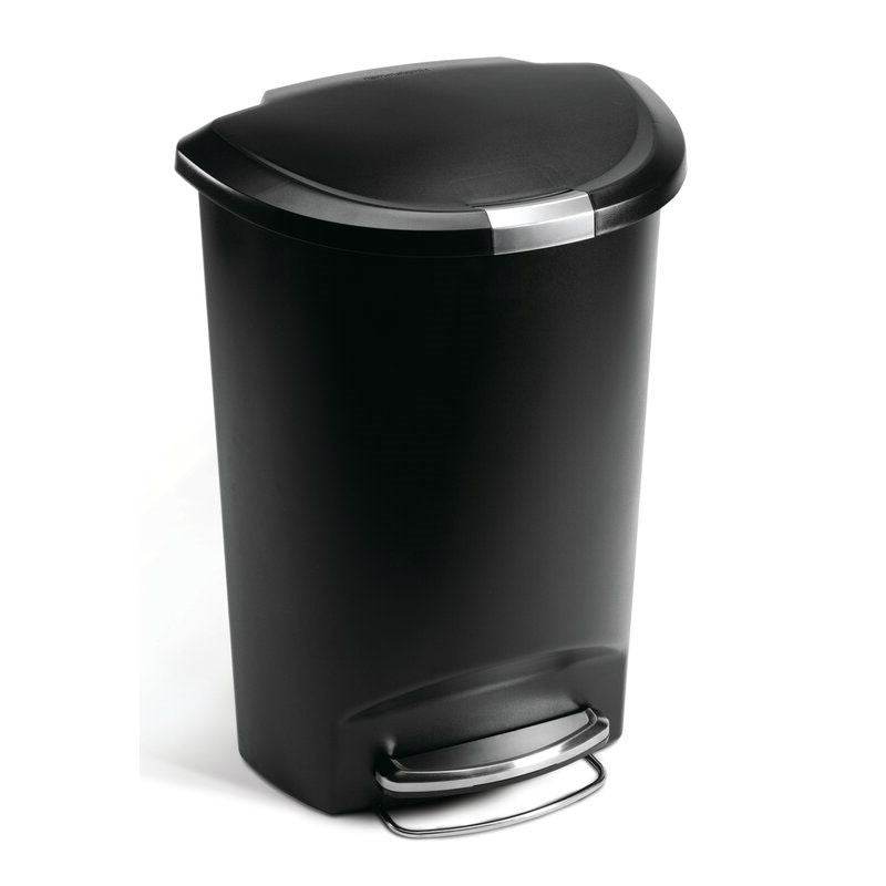 Black 13-Gallon Kitchen Trash Can with Foot Pedal Step Lid - Metromarketstore