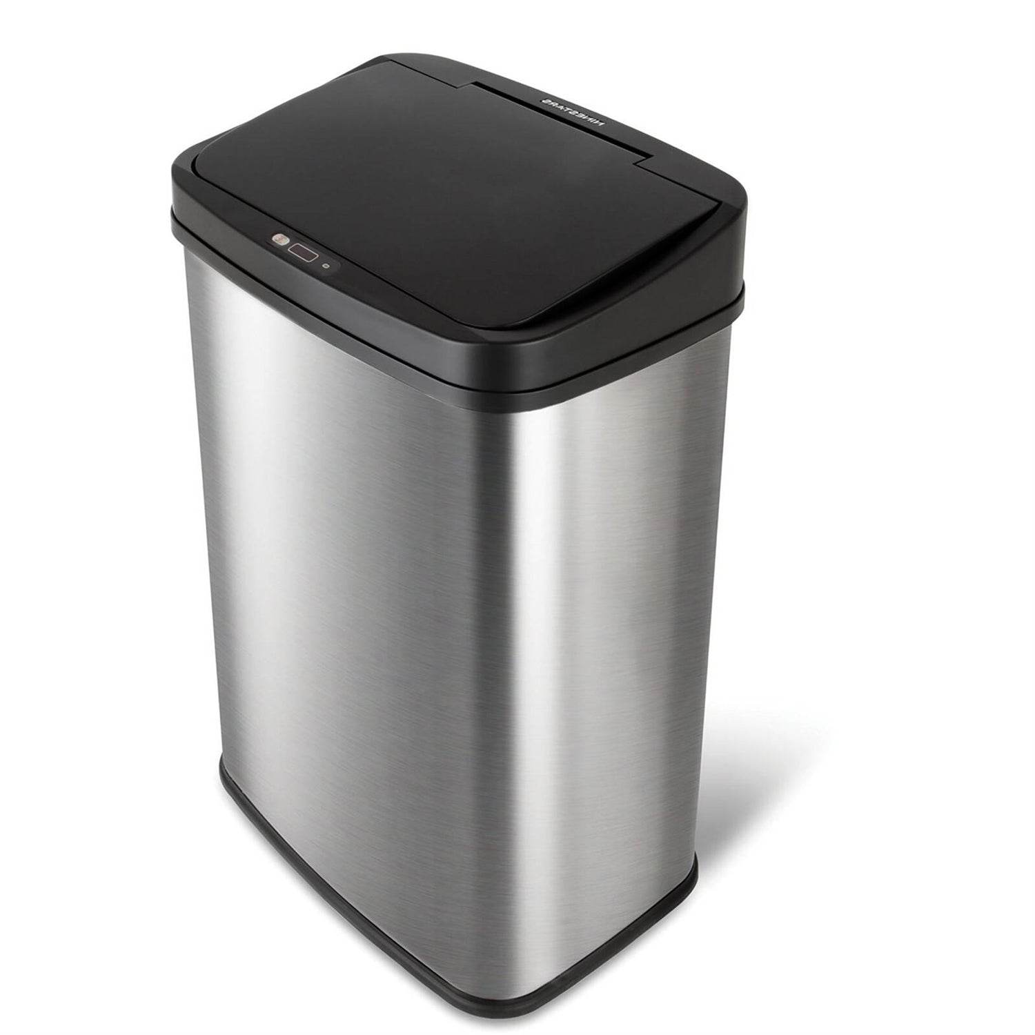 Black Top 13-Gallon Stainless Steel Kitchen Trash Can with Motion Sensor Lid - Metromarketstore