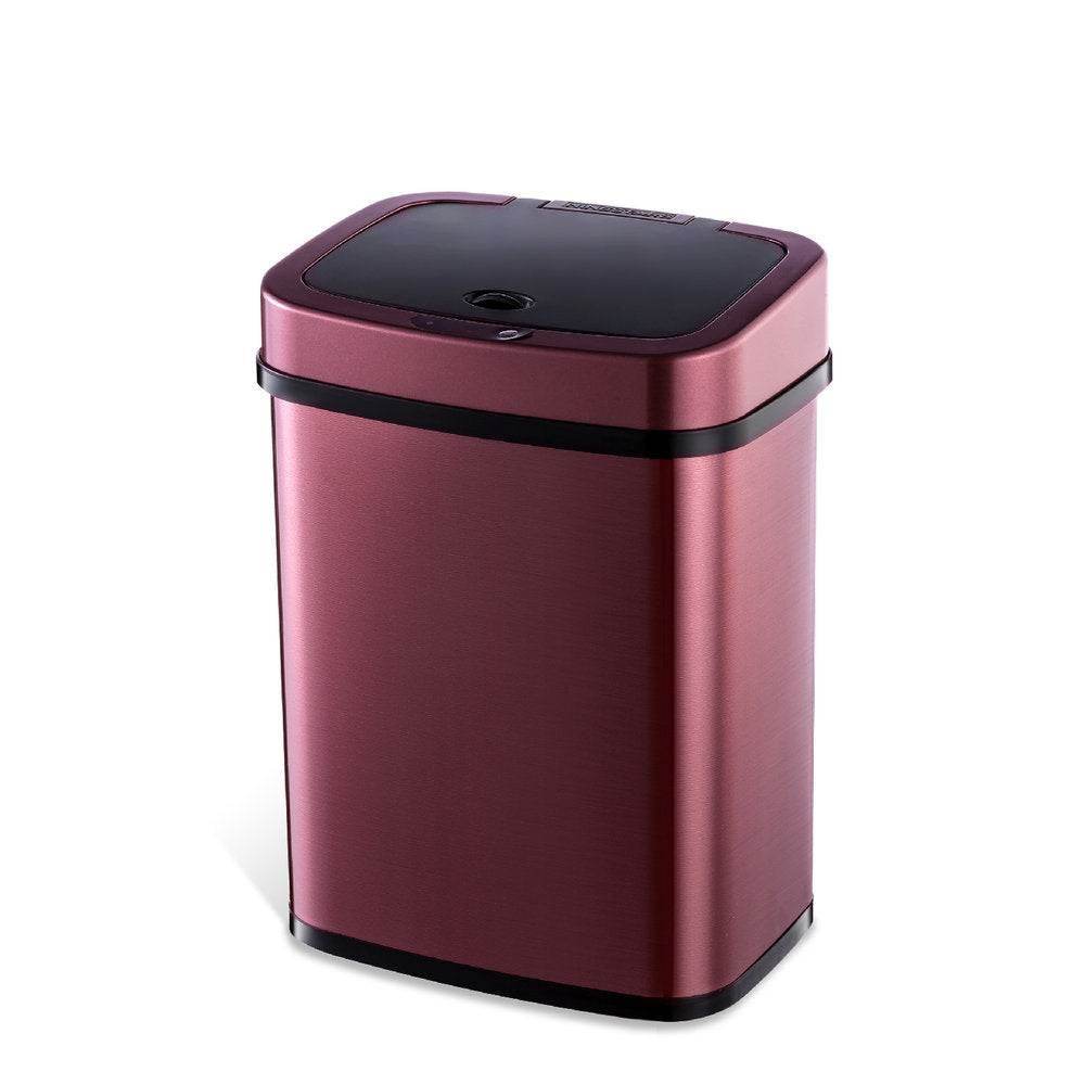 3-Gallon Motion Sensor Touchless Stainless Steel Trash Can in Burgundy Copper - Metromarketstore