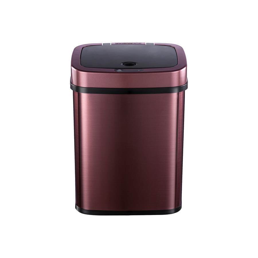 3-Gallon Motion Sensor Touchless Stainless Steel Trash Can in Burgundy Copper - Metromarketstore