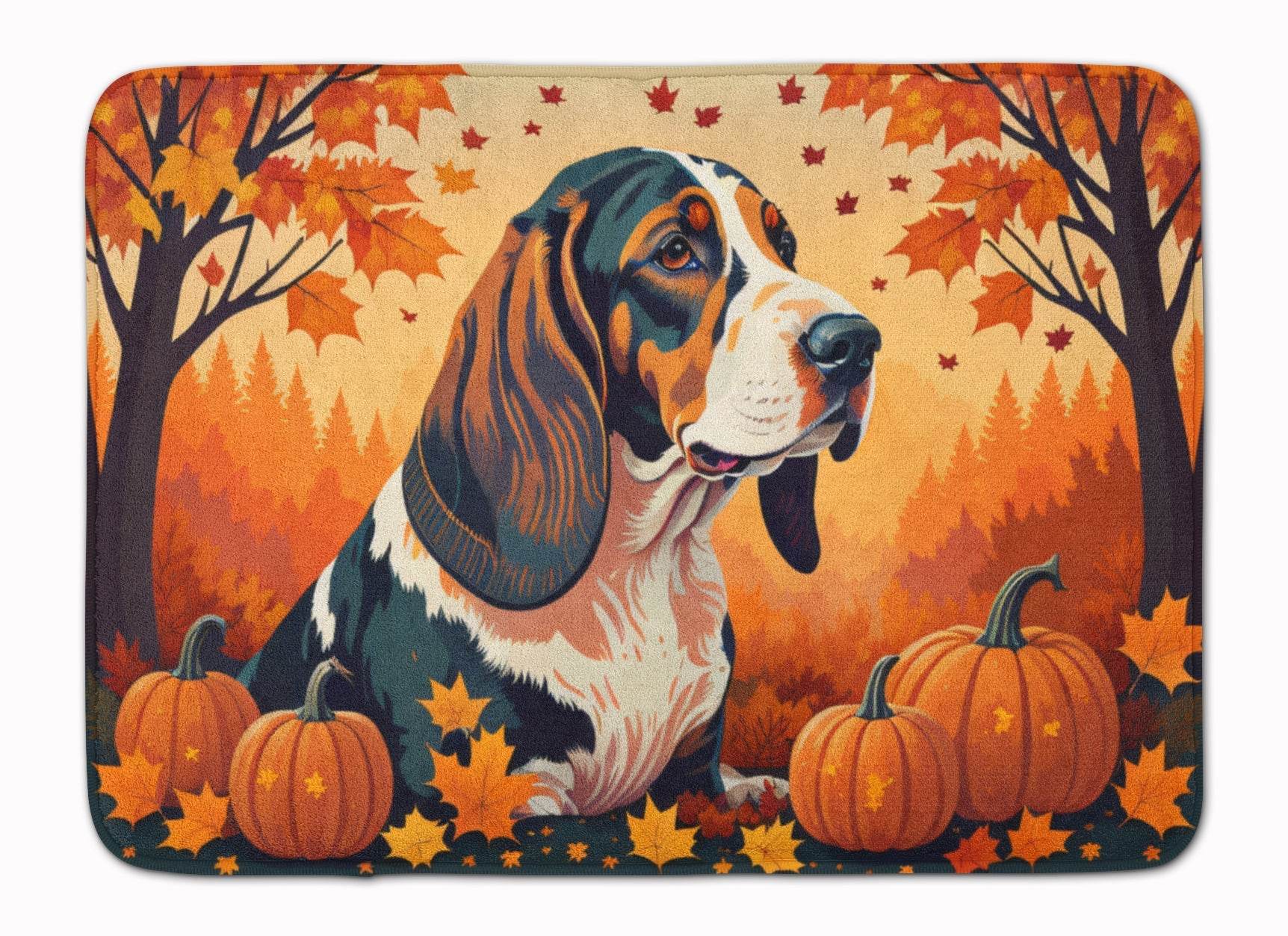 Basset Hound Fall Memory Foam Kitchen Mat - Metromarketstore