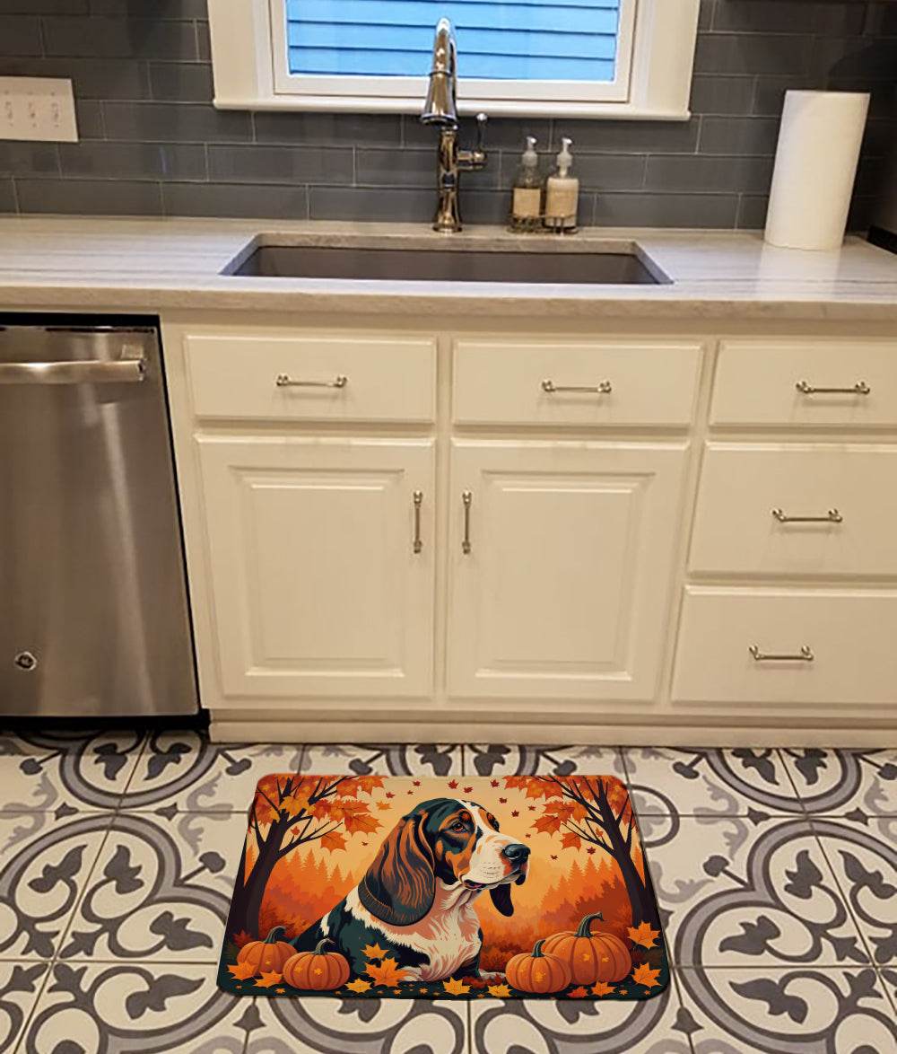 Basset Hound Fall Memory Foam Kitchen Mat - Metromarketstore