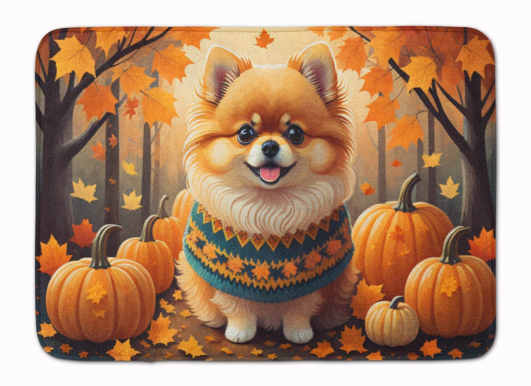 Pomeranian Fall Memory Foam Kitchen Mat - Metromarketstore