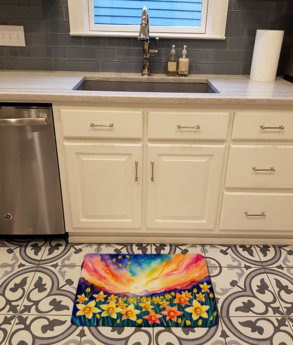 Daffodils in Color Memory Foam Kitchen Mat - Metromarketstore