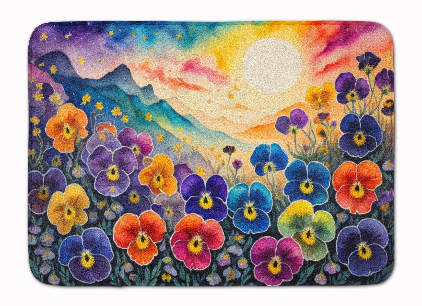 Pansies in Color Memory Foam Kitchen Mat - Metromarketstore