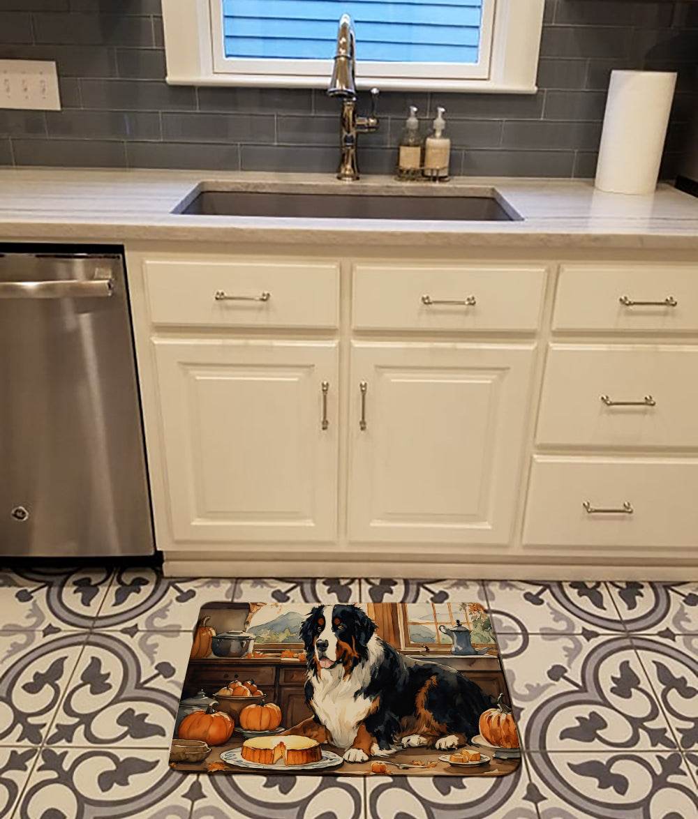Bernese Mountain Dog Fall Kitchen Pumpkins Memory Foam Kitchen Mat - Metromarketstore