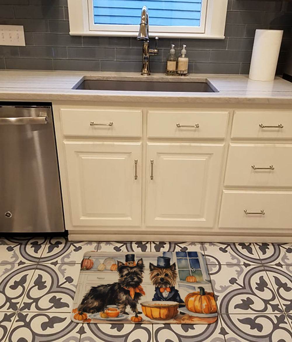 Cairn Terrier Fall Kitchen Pumpkins Memory Foam Kitchen Mat - Metromarketstore