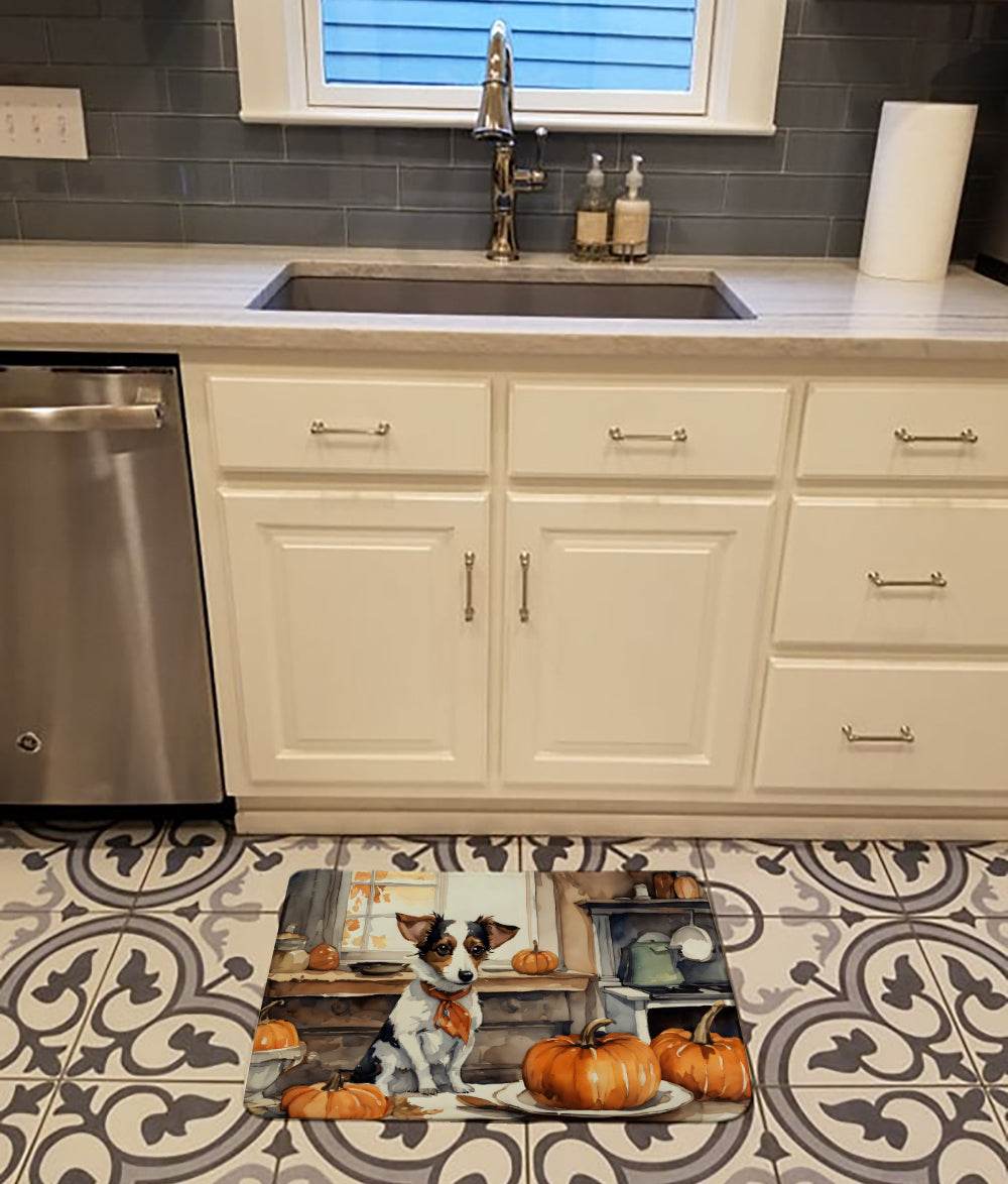 Jack Russell Terrier Fall Kitchen Pumpkins Memory Foam Kitchen Mat - Metromarketstore