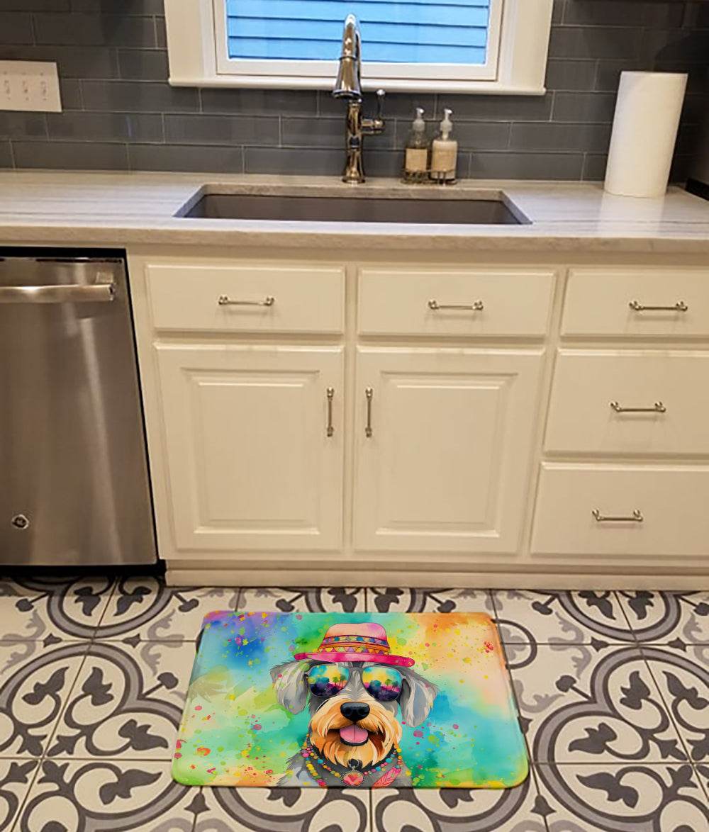 Schnauzer Hippie Dawg Memory Foam Kitchen Mat - Metromarketstore