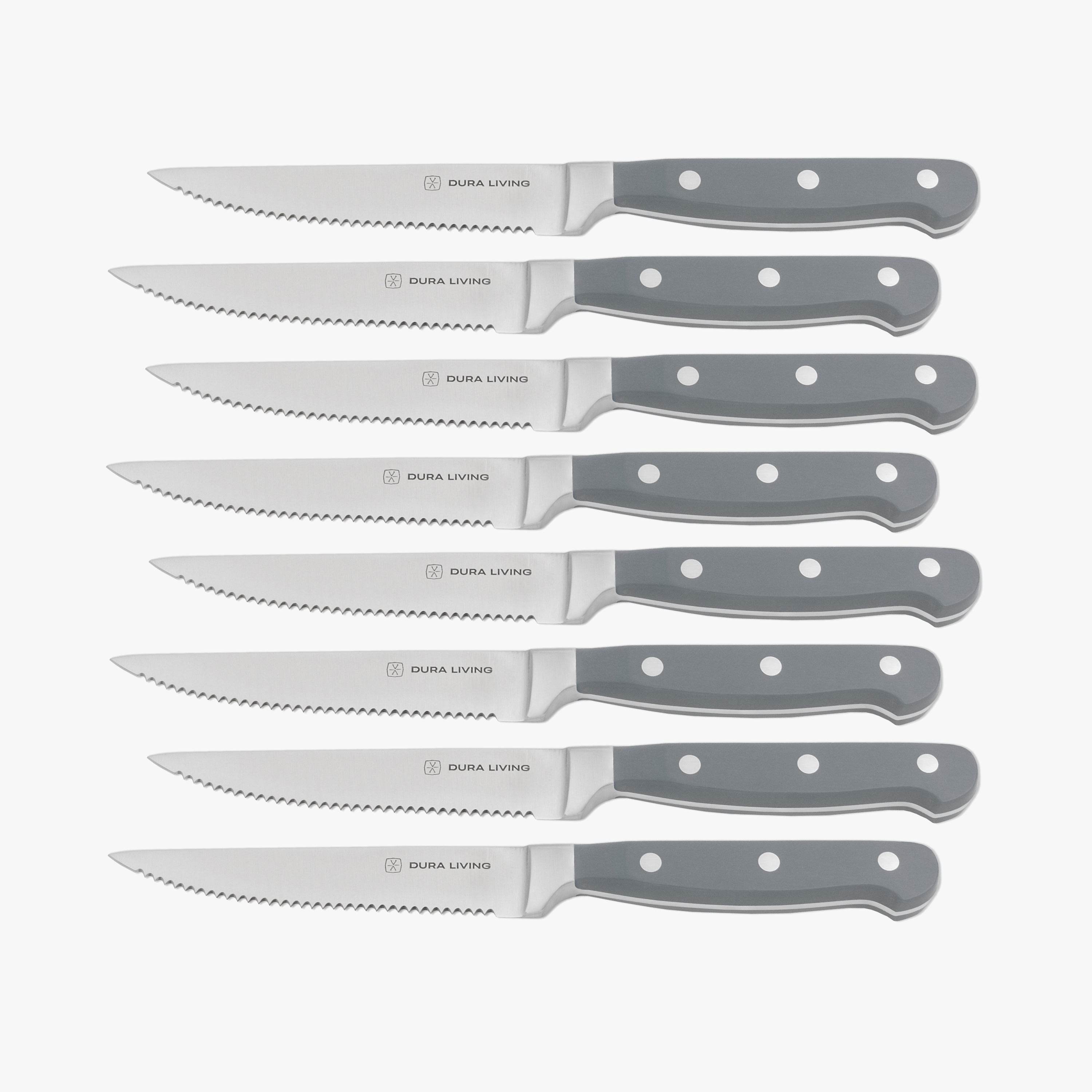 Superior Set of 8 Steak Knives - Gray - Metromarketstore